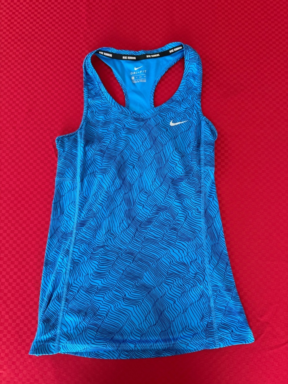 Nike Women’s Bright Blue Patterned Dri-FIT Racerback Tank